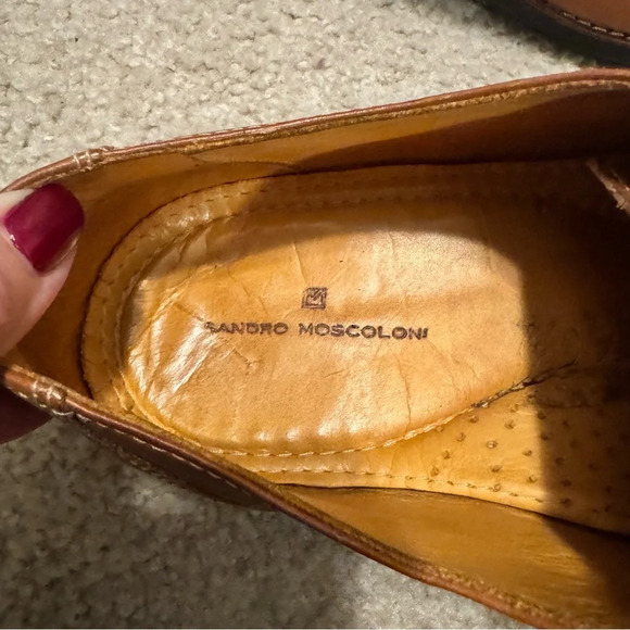 Sandro Moscoloni Brown Leather Cap Toe Oxford Shoes - Picture 6 of 7